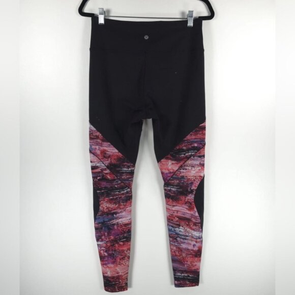 Lululemon Sweat & Repeat Black/Dahliascape Multicolored Leggings Size 10 - Picture 6 of 15